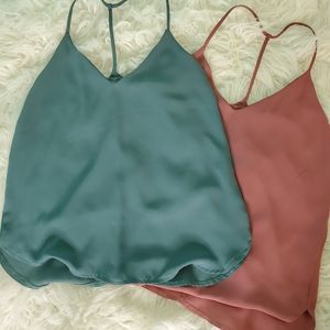 Lot of 2 wet seal strappy racer back flowy tanks